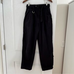 Uniqlo U Cotton Belted Pants in Black Size 4